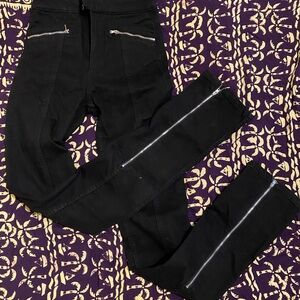 Zara Black Trousers with Zipper Details